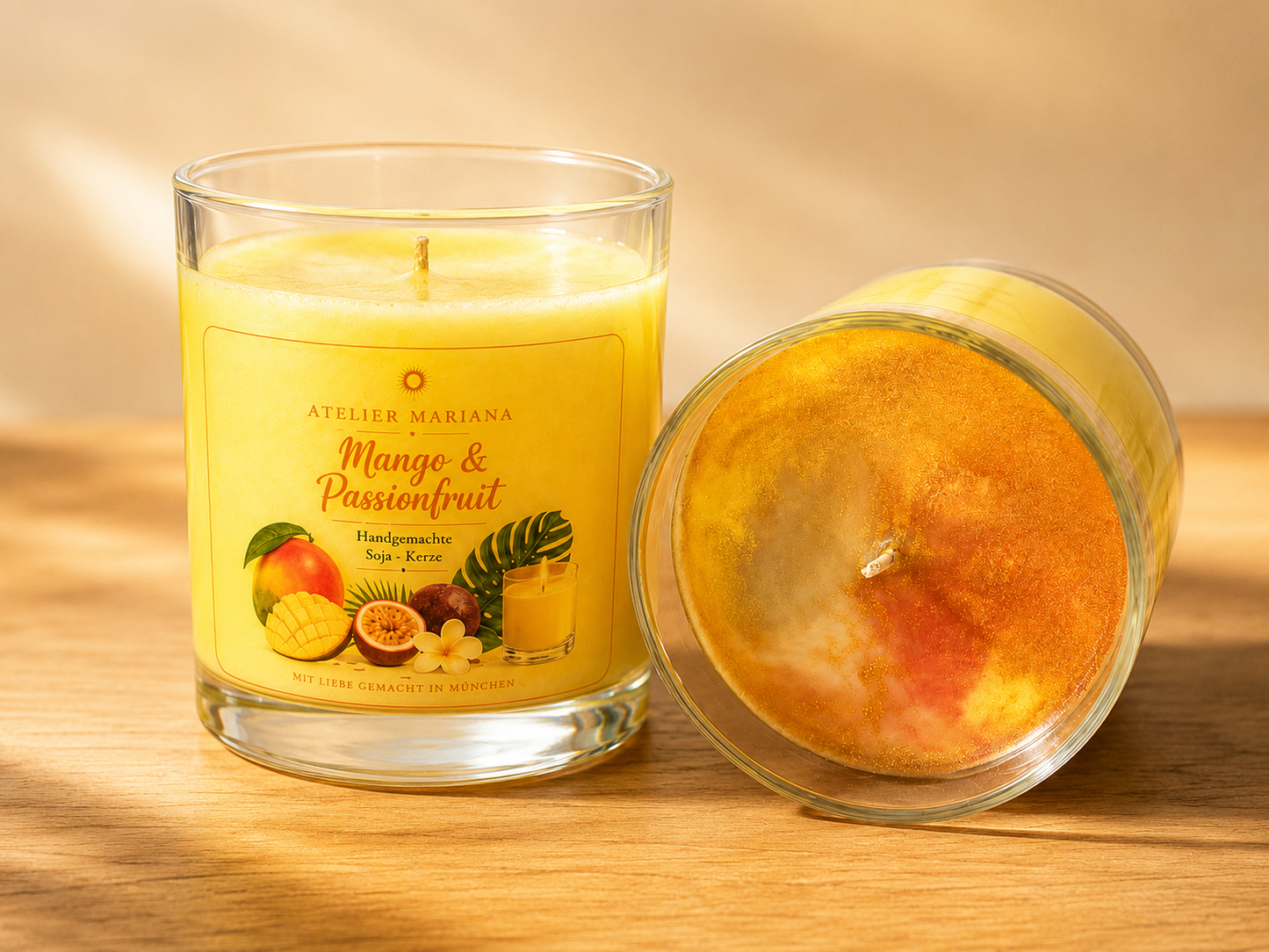 Mango & Passionfruit Sojakerze – Handgemachte Duftkerze