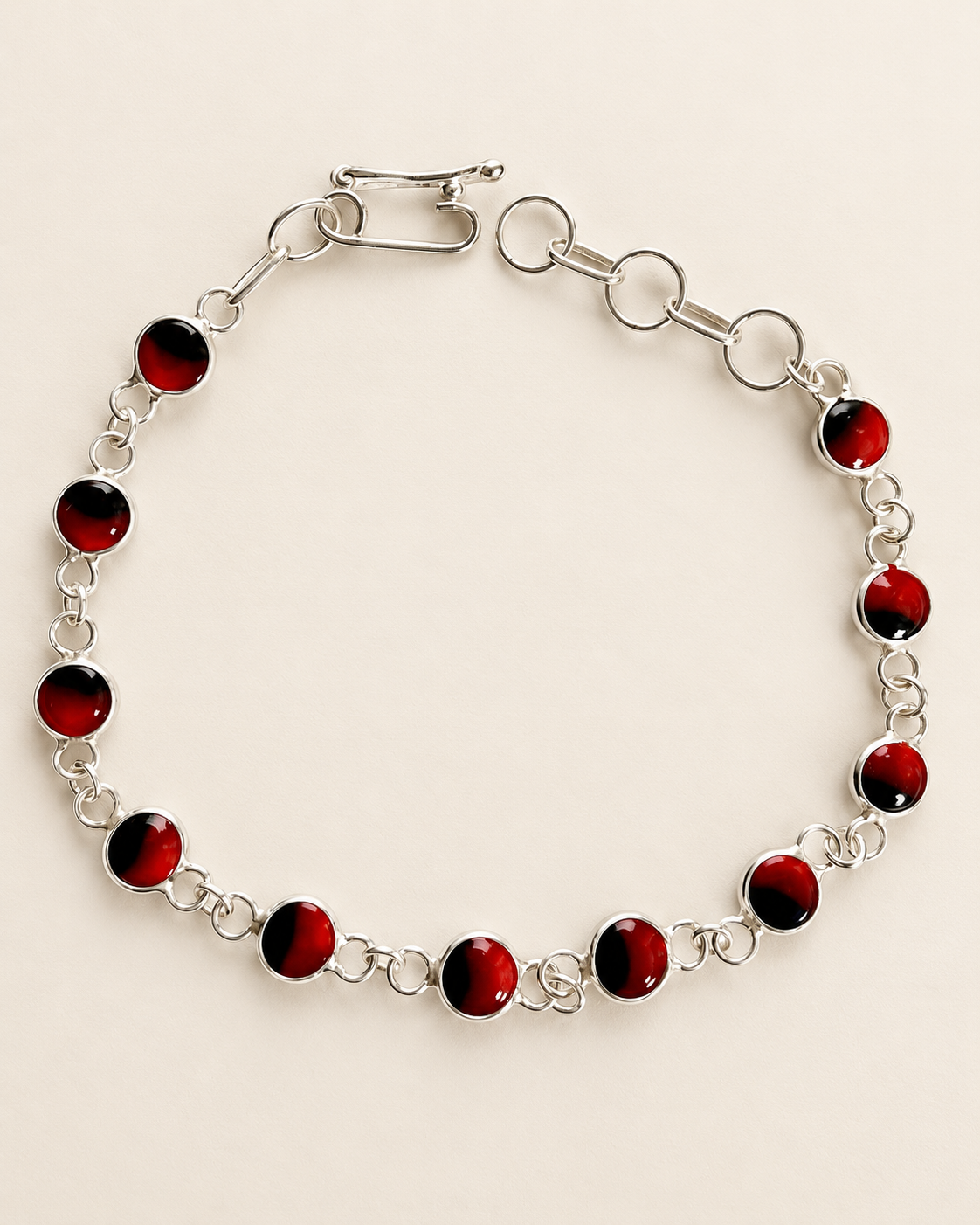 Schmuckset Rot & Schwarz – Peruanisches Silber 925/950