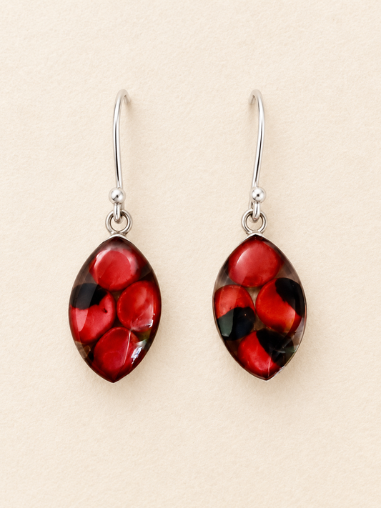 Huayruro Schmuckset aus peruanischem Silber 950 - 925 – Rot & Schwarz