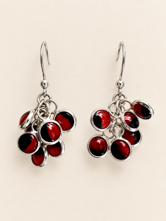 Schmuckset Rot & Schwarz – Peruanisches Silber 925/950