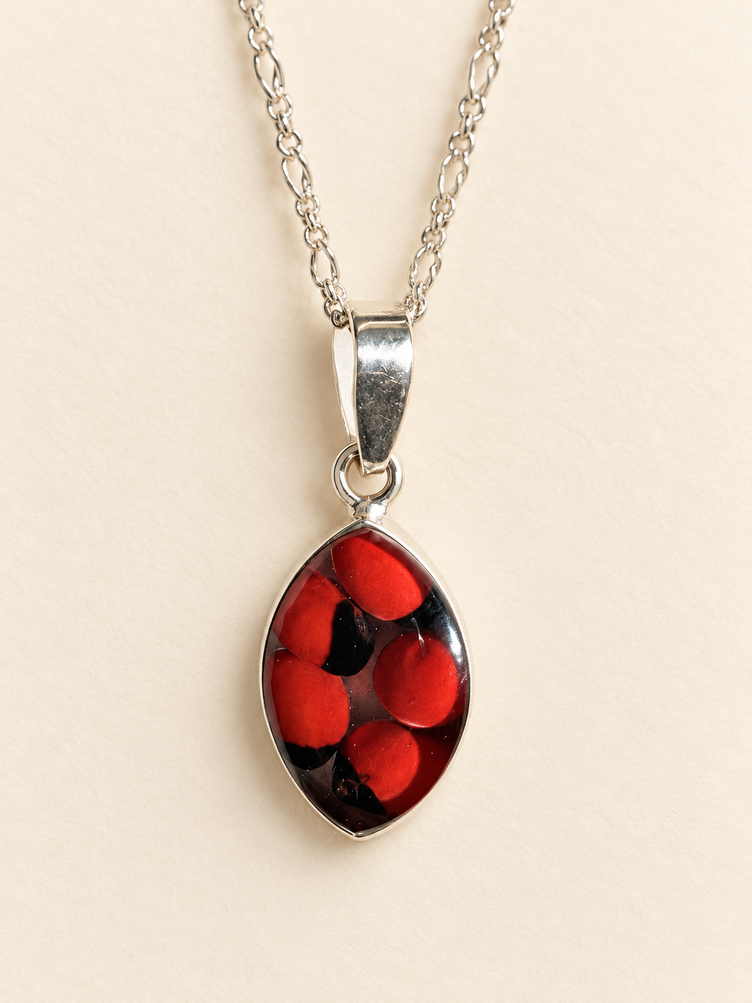 Huayruro Schmuckset aus peruanischem Silber 950 - 925 – Rot & Schwarz