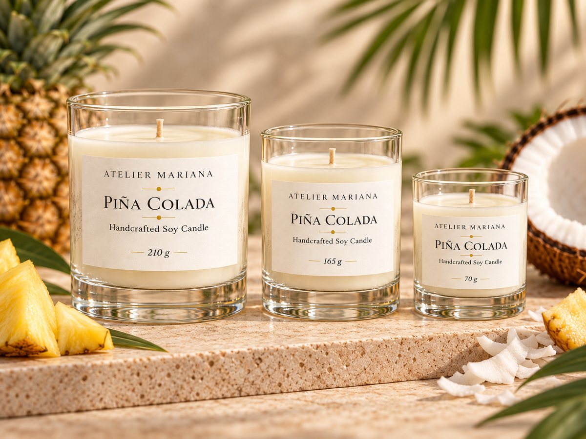 Piña Colada Soja-Kerze – Tropische Duftkerze | Handgemacht