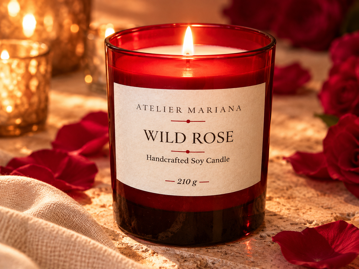 Wild Rose Limited Edition – Soja-Duftkerze | Rose, Pflaume & Patchouli
